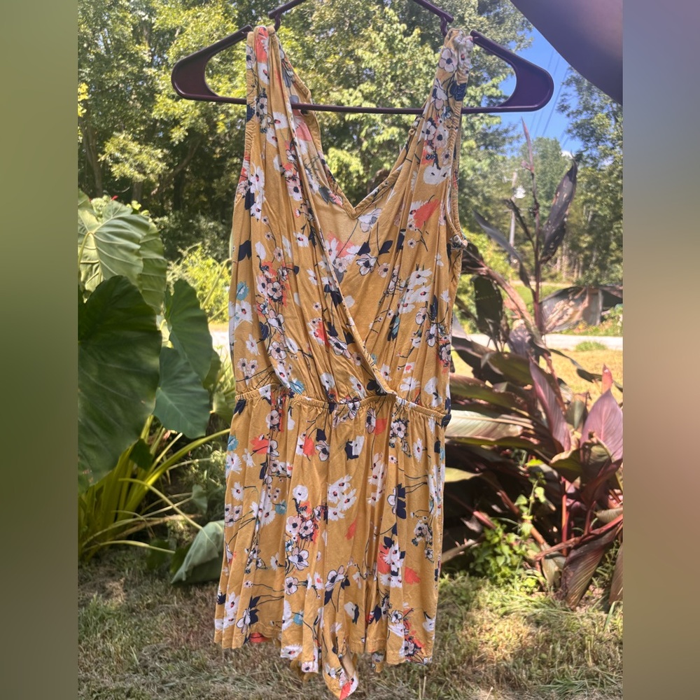 Floral Mustard Yellow Romper